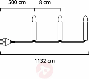 Konstsmide 3691-507 łańcuch świetlny LED z okrągłymi diodami, do użytku na zewnątrz, stopień ochrony: IP44, transformator zewnętrzny 24 V, 80 diod, czarny kabel 3691-507EE - Pozostałe oświetlenie - miniaturka - grafika 4