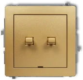 Wyłączniki światła i elektryczne - Karlik DECO - Mechanizm łącznika świecznikowego w stylu amerykańskim (złoty) 29DWPUS-2 - miniaturka - grafika 1