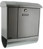 Skrzynki na listy - Burg Wächter Burg-Wächter skrzynka pocztowa z blachy stalowej, skrzynka na listy zestaw Olymp 91600, różne kolory do wyboru, srebrny - miniaturka - grafika 1