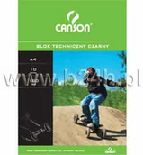 Szkolne artykuły papiernicze - Canson Blok techniczny A3 czarny 10 160g - miniaturka - grafika 1