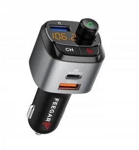 Feegar FEEGAR Q100 PRO Transmiter FM Głośnomówiący Zestaw Bluetooth Ładowarka QC 3.0 PD 36W - Transmitery FM - miniaturka - grafika 2
