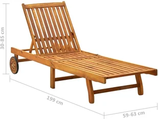 vidaXL Leżak lite drewno akacjowe 311871 - Leżaki ogrodowe - miniaturka - grafika 9