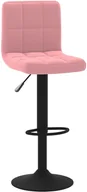 Taborety i hokery - vidaXL Stołek barowy, różowy, obity aksamitem - miniaturka - grafika 1