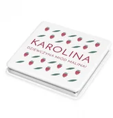 Lusterka do makijażu - Murrano Lusterko kwadratowe z grawerem dziewczyna miód malina LSTR-KW-008 - miniaturka - grafika 1