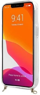 Guess GUHCP13SKC4GBGO iPhone 13 mini 5,4" Transparent hardcase 4G Brown Strap Gold Chain GUE001687-0 - Etui i futerały do telefonów - miniaturka - grafika 6