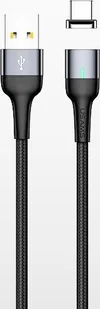 USAMS Kabel magnetyczny U28 USB-C 2A/3A Fast Charge 1m pleciony stalowy/tarnish SJ327USB01 (US-SJ327) - Kable USB - miniaturka - grafika 3