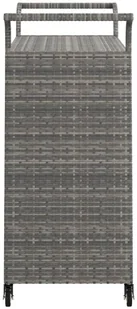 shumee Wózek barowy z szufladą szary 100x45x97 cm polirattan - Wózki na żywność - miniaturka - grafika 6