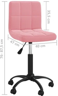 Fotel biurowy, krzesło biurowe vidaXL Obrotowe krzesło biurowe, różowe, tapicerowane aksamitem! 334611 - Fotele i krzesła biurowe - miniaturka - grafika 16