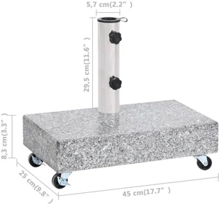 vidaXL Stojak pod parasol jasnoszary 45x25x8,3 cm granitowy  313666 - Pozostałe meble ogrodowe - miniaturka - grafika 8