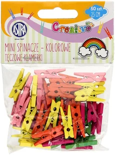 Mini spinacze drewniane kolorowe tęczowe klamerki 50 sztuk - Dekoratorstwo - miniaturka - grafika 3
