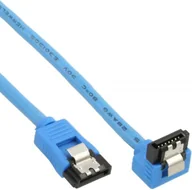 Kable komputerowe i do monitorów - InLine Kabel SATA 6Gb/s okrągły opływowy niebieski kątowy z zatrzaskami 0.3m 27703F 27703F - miniaturka - grafika 1