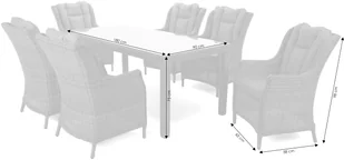 HOME &amp; GARDEN Meble ogrodowe technorattanowe Bristol 180 cm Ginger / Brown Melange 6+1 586958 - Meble ogrodowe - miniaturka - grafika 7