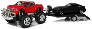 Lean Zestaw Pojazdów Monster Truck Czarny Laweta 58 cm 9269 - Samochody i pojazdy dla dzieci - miniaturka - grafika 3