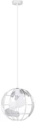Lampy sufitowe - Krislamp Globe KR275-1L lampa wisząca zwis 1x40W E27 biała - miniaturka - grafika 1