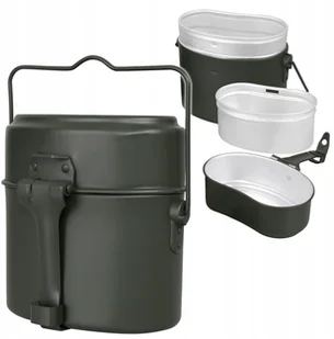 Wojskowa Trzyczęściowa Menażka Bundeswehr Bw Oliv - Kuchnia turystyczne i akcesoria - miniaturka - grafika 2