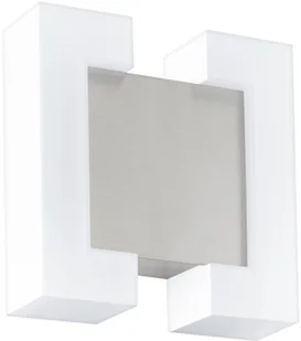 Eglo Ścienna LAMPA zewnętrzna SITIA 95987 elewacyjna OPRAWA LED 9,6W kwadratowy KINKIET ogrodowy IP44 nikiel satynowany biały 95987 - Lampy ogrodowe - miniaturka - grafika 2