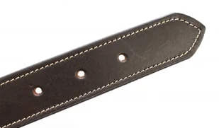 WIREX (PL) Solidna Obroża Dla Psa Czekoladowa z Beżową Nitką Skóra Naturalna 40 mm / 78 cm WIREX (PL) - Obroże dla psów - miniaturka - grafika 6