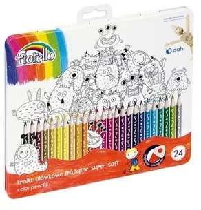 Fiorello Kredki Super Soft 24 kolory metal.opak. FIORELLO - Artykuły biurowe - miniaturka - grafika 3