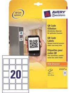 Avery Zweckform Etykiety do QR kodów Zweckform 45 x 45 mm, 20 etykiet/a4 ZW296 - Etykiety do drukarek - miniaturka - grafika 2