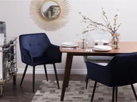 Krzesła - Beliani Zestaw do jadalni 2 krzesła welur ciemnoniebieskie JASMIN - miniaturka - grafika 1