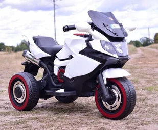 Super-Toys DUŻY MOTOR ŚCIGACZ STRONG 2 EXCLUSIVE, ŚWIECĄCE KOŁA/DLX518 DLX-518-BIAŁY - Pojazdy elektryczne dla dzieci - miniaturka - grafika 5