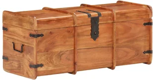 vidaXL Skrzynia, 90x40x40 cm, lite drewno akacjowe vidaXL - Pudła i pojemniki do przechowywania - miniaturka - grafika 17