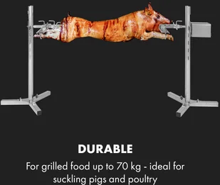 Klarstein Sauenland Survivor, grill do pieczenia prosiąt, rożen obrotowy, 12 W, 70 kg maks., stal szlachetna GQ5-SauenlandSurvivo - Grille - miniaturka - grafika 5