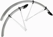 Błotniki rowerowe - Orion Błotniki 28" x 53 mm srebrne komplet z chlapaczem - miniaturka - grafika 1