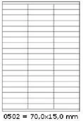 Etykiety samoprzylepne i bloki etykiet - Cdrmarket Samoprzylepne etykiety 70 x 15 mm, 57 etykiet, A4, 100 arkuszy - miniaturka - grafika 1