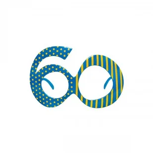 PartyDeco Okulary party, "Urodziny 60", turkusowy - Urodziny dla dorosłych - miniaturka - grafika 2