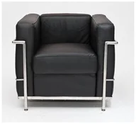 Fotele - D2.Design Fotel Kubik czarna skóra TP 24983 - miniaturka - grafika 1