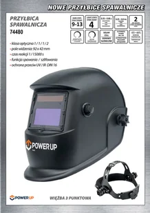 Power Up PRZYŁBICA SPAWALNICZA SAMOŚCIEMNIAJĄCA 74480 74480 - Akcesoria spawalnicze - miniaturka - grafika 6