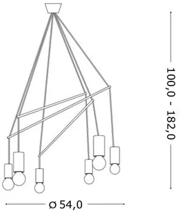 Ideal Lux Lampa Wisząca Pop Sp6 Nero 158815 Średnica 54,0 Wys. 100,0 - 182,0 158815 - Lampy sufitowe - miniaturka - grafika 2