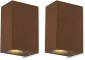 Lampy ogrodowe - QAZQA Zestaw 2 x przemysłowy kinkiet rdzawobrązowy IP44 - Baleno II - miniaturka - grafika 1