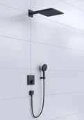 Zestawy prysznicowe - Hansgrohe Raindance E Zestaw prysznicowy podtynkowy termostatyczny z deszczownicą czarny mat 27939670 - miniaturka - grafika 1