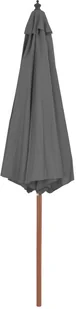 vidaXL Parasol ogrodowy na drewnianym słupku, 300 cm, antracytowy - Parasole ogrodowe - miniaturka - grafika 5