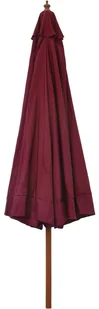 vidaXL Parasol ogrodowy na drewnianym słupku, 330 cm, burgundowy vidaXL - Parasole ogrodowe - miniaturka - grafika 4