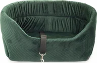Sprzęt podróżny i transportery dla psów - Boutiquezoo Boutiquezoo FOTELIK SAMOCHODOWY DLA PSA Fotel Legowisko Velvet Zielony R2:M BTQZ-CARSEAT-VELVET-GREEN-002 - miniaturka - grafika 1