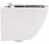 Miski WC - Rea C1259 Misa Wisząca WC 49cm z rantem + Deska wolnoopadająca slim CARLO MINI TORNADO - miniaturka - grafika 1