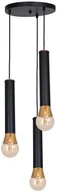 Lampy sufitowe - Luminex Lampa wisząca Lunae 8408 lampa sufitowa 3x60W E27 czarna mosiądz - miniaturka - grafika 1