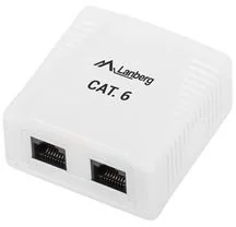 LANBERG Gniazdo natynkowe kat.6 2X RJ45 (OU6-0002-W) - Pozostałe akcesoria sieciowe - miniaturka - grafika 2