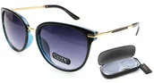 Okulary przeciwsłoneczne - Okulary Przeciwłoneczne Damskie Filtr Uv Etui - miniaturka - grafika 1