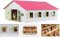Tory, garaże, parkingi - Van Manen Veenendaal B.V. Kids Globe Stajnia z 7 boksami, skala 1:24, różowa, 610189 610189 - miniaturka - grafika 1