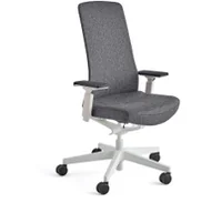 Fotele i krzesła biurowe - AJ Produkty Krzesło biurowe BELMONT, biały stelaż, ciemnoszary - miniaturka - grafika 1