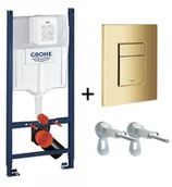 Stelaże i zestawy podtynkowe do WC - Grohe Rapid SL Stelaż podtynkowy do WC + przycisk spłukujący + kątownik cool sunrise 38840000+38732GL0+3855800M - miniaturka - grafika 1