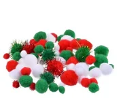 Dekoratorstwo - Arpex Pompony pluszowe MIX kolorów 80 sztuk BN8199 BN8199 - miniaturka - grafika 1