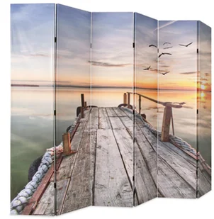 vidaXL Składany parawan, 228x180 cm, nadruk jeziora - Parawany - miniaturka - grafika 3