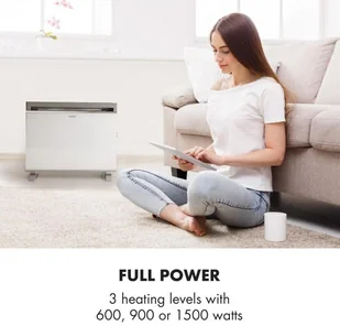 Klarstein Klarstein Gotland Grzejnik konwektorowy 600/ 900/ 1500 W szklany front urządzenie stojące kolor biały HHG4-Gotland-WHT - Ogrzewanie przenośne - miniaturka - grafika 2