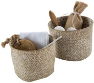 Pudła i pojemniki do przechowywania - Rangement & Cie rangement & Cie ran6534 Mika Sit (roślina) kosz z plecionki, okrągły, beżowy wapnem,-częściowy zestaw RAN6534 - miniaturka - grafika 1