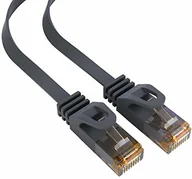 Kable miedziane - mumbi kabel LAN 1 m CAT 6 kabel sieciowy kabel płaski CAT6 Ethernet kabel krosowy RJ45 1 metr, czarny - miniaturka - grafika 1